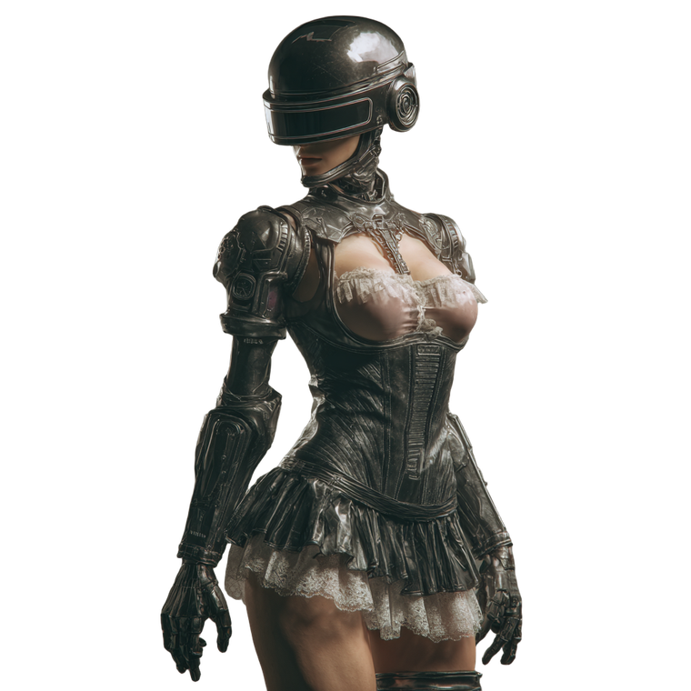 Female Robocop Vinyl Car Decal Sticker – Waterproof & UV-Resistant 3.4133333333333336"