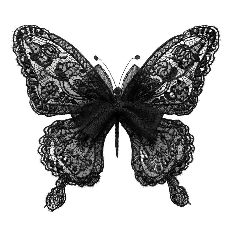 Black Lace Butterfly Vinyl Car Decal Sticker – Waterproof & UV-Resistant 3.4133333333333336"