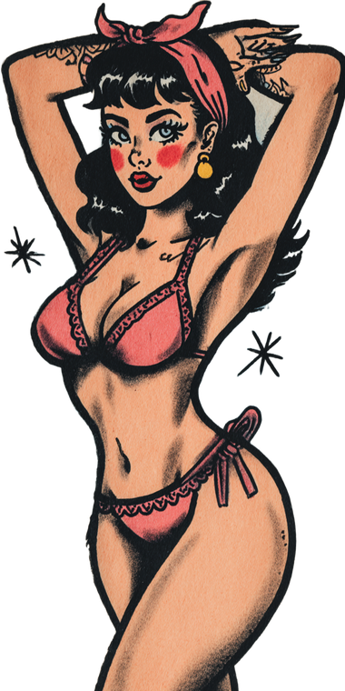 Retro Tattoo Woman V2 Vinyl Car Decal Sticker – Waterproof & UV-Resistant 10.2
