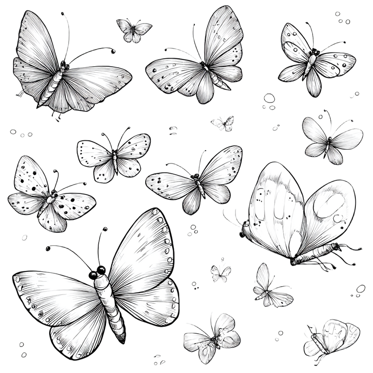 Cute Flying Butterflies V3 Vinyl Car Decal Sticker – Waterproof & UV-Resistant 6.826666666666667"