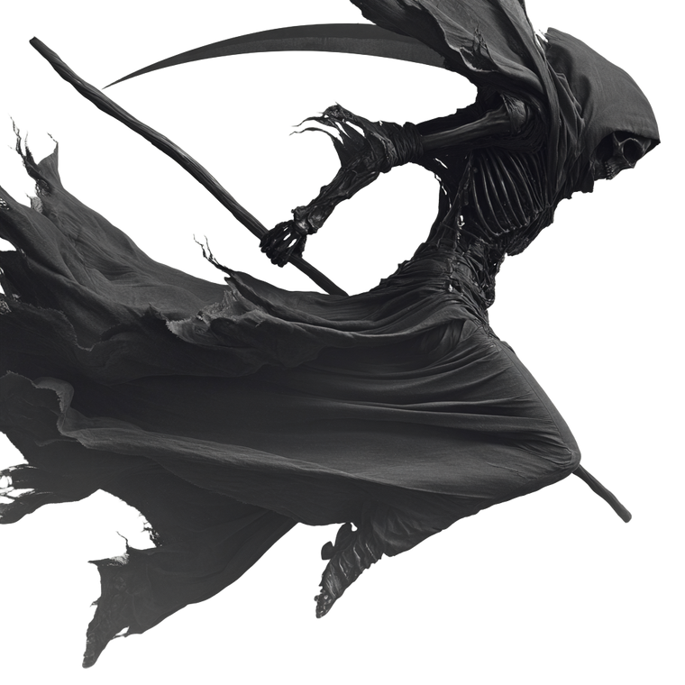 Grim Reaper Running Vinyl Car Decal Sticker – Waterproof & UV-Resistant 3.4133333333333336"