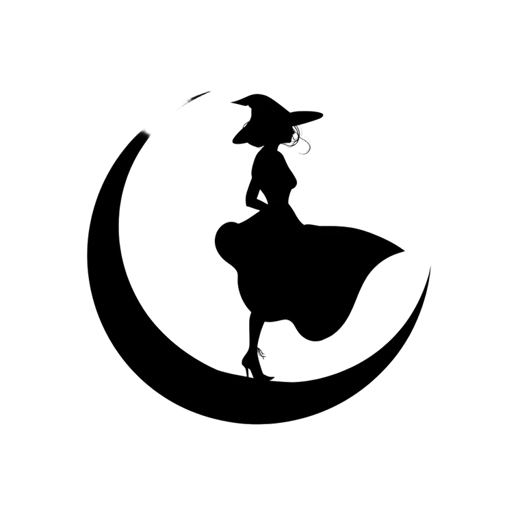 Witch Silhouette Moon Vinyl Car Decal Sticker – Waterproof & UV-Resistant 3.4133333333333336"