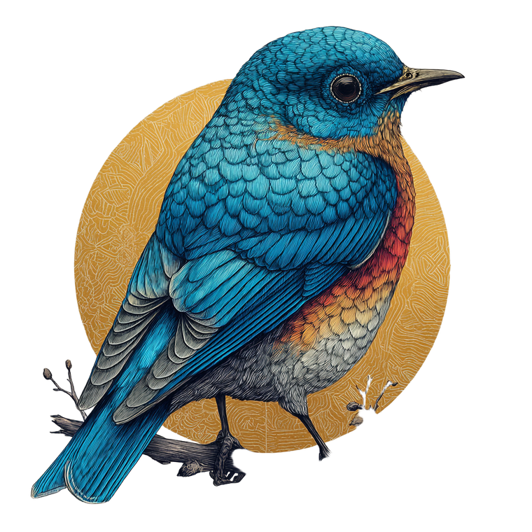 Blue Bird V7 Vinyl Car Decal Sticker – Waterproof & UV-Resistant 3.4133333333333336"