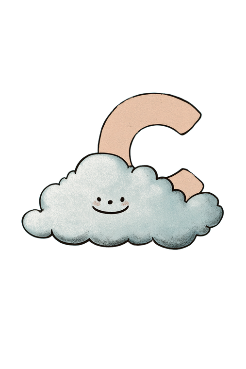 Smiling Cloud C Vinyl Car Decal Sticker – Waterproof & UV-Resistant 8.96"