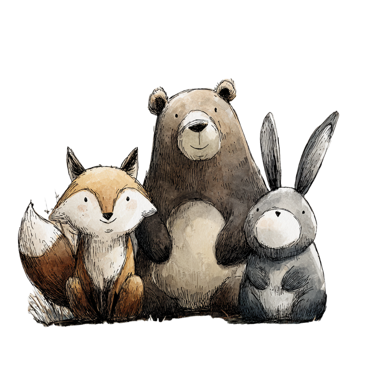Friendly Woodland Animals Vinyl Car Decal Sticker – Waterproof & UV-Resistant 3.4133333333333336"