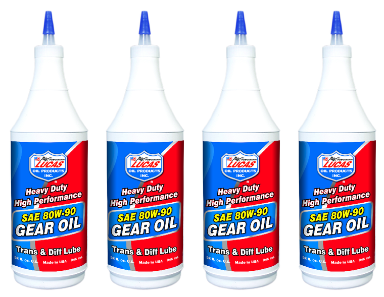 4x Lucas Oil 80W-90 Gear Oil | High Performance Formula | 1 Quart Bottle