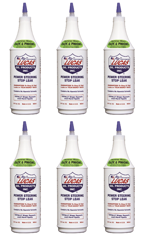 6x Lucas Oil Power Steering Fluid | Stops Leaks & Rack Problems | Non-Synthetic Formula