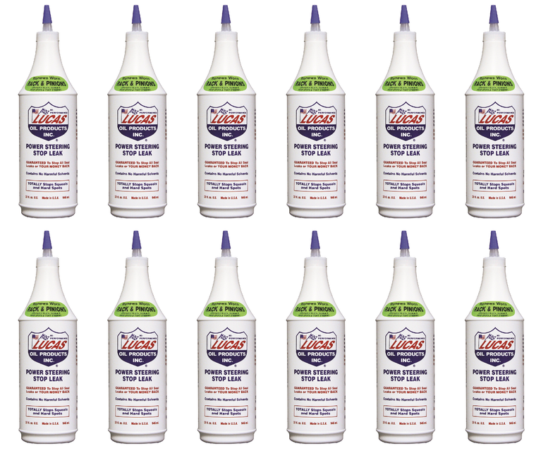 12x Lucas Oil Power Steering Fluid | Stops Leaks & Rack Problems | Non-Synthetic Formula