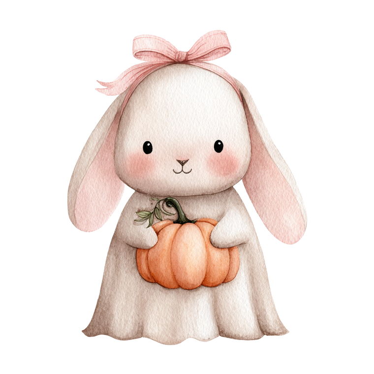 Bunny Ghost Pumpkin V2 Vinyl Car Decal Sticker – Waterproof & UV-Resistant 3.4133333333333336"