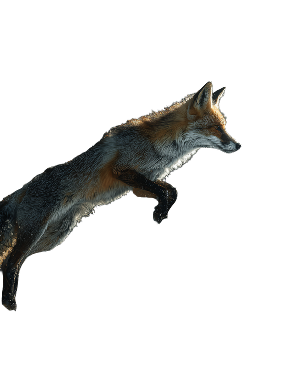 Red Fox Jumping Vinyl Car Decal Sticker – Waterproof & UV-Resistant 8.213333333333333"
