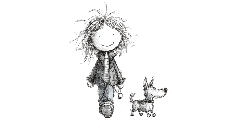 Rock Girl With Dog Vinyl Car Decal Sticker – Waterproof & UV-Resistant 2.72"