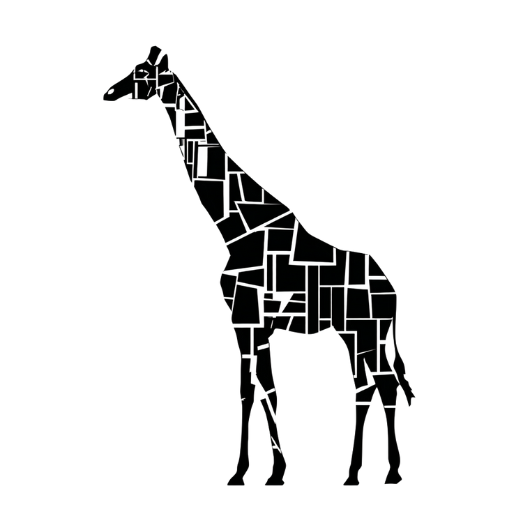 Abstract Giraffe Silhouette Vinyl Car Decal Sticker – Waterproof & UV-Resistant 3.4133333333333336"