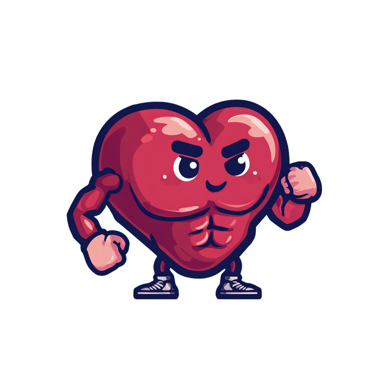 Muscular Cartoon Heart V2 Vinyl Car Decal Sticker – Waterproof & UV-Resistant 3.4133333333333336"
