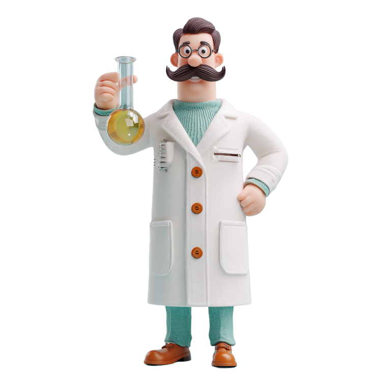 Chemist In Labcoat V2 Vinyl Car Decal Sticker – Waterproof & UV-Resistant 3.4133333333333336"