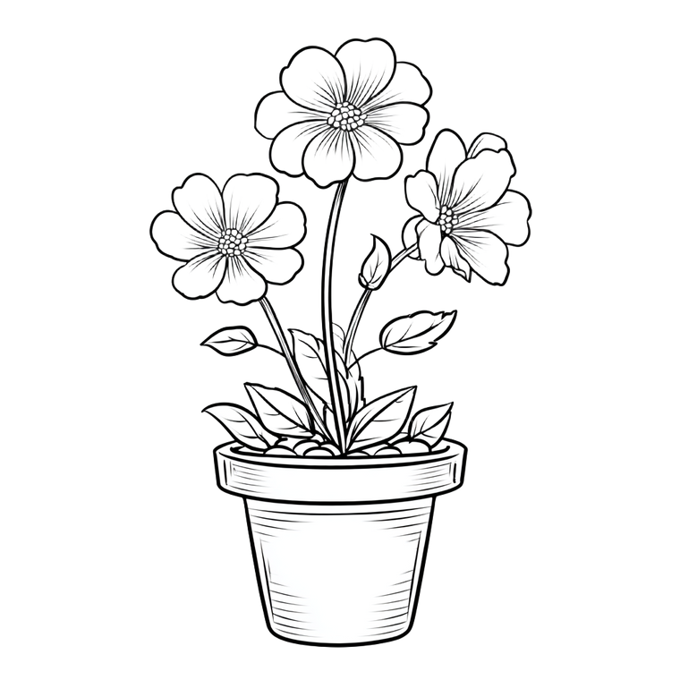 Flower Pot Coloring V2 Vinyl Car Decal Sticker – Waterproof & UV-Resistant 6.826666666666667"
