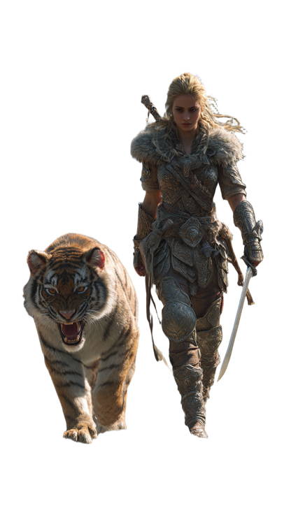 Warrior And Tiger V5 Vinyl Car Decal Sticker – Waterproof & UV-Resistant 9.706666666666667"