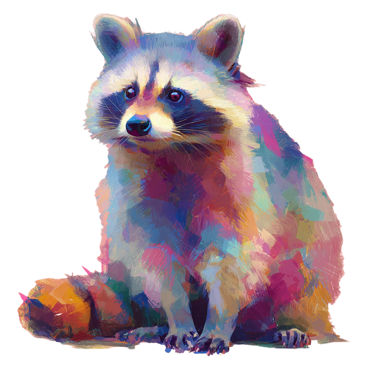 Raccoon Illustration V2 Vinyl Car Decal Sticker – Waterproof & UV-Resistant 3.4133333333333336"