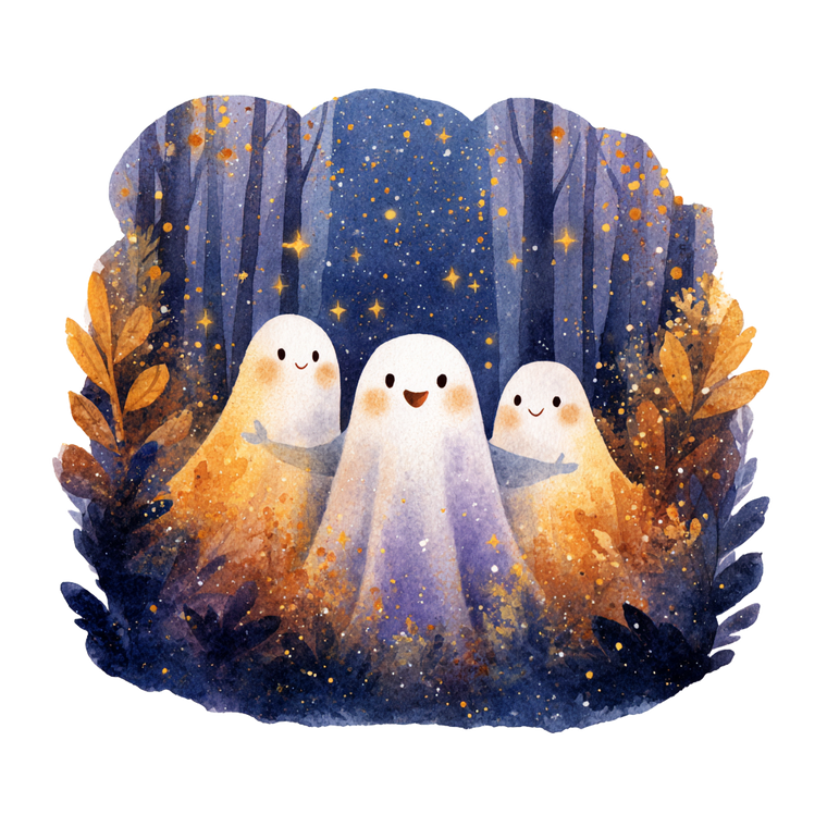 Dancing Happy Ghosts V2 Vinyl Car Decal Sticker – Waterproof & UV-Resistant 3.4133333333333336"