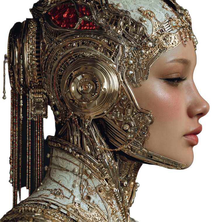Cyberpunk Robot Vogue Vinyl Car Decal Sticker – Waterproof & UV-Resistant 3.4133333333333336"