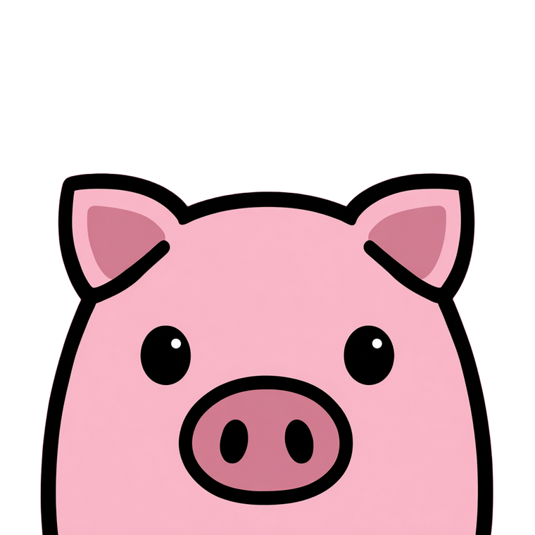 Cute Pig Icon Vinyl Car Decal Sticker – Waterproof & UV-Resistant 3.4133333333333336"