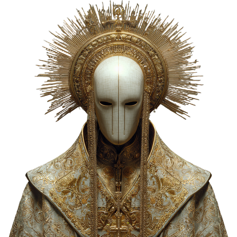 Faceless Papal Figure Vinyl Car Decal Sticker – Waterproof & UV-Resistant 3.4133333333333336"