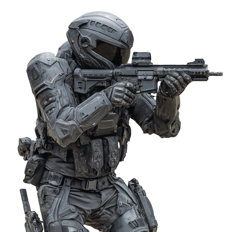 Futuristic Gunfighter V2 Vinyl Car Decal Sticker – Waterproof & UV-Resistant 3.4133333333333336"