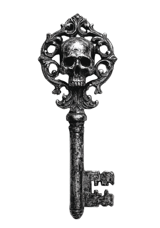 Ornate Medieval Key V3 Vinyl Car Decal Sticker – Waterproof & UV-Resistant 4.32"