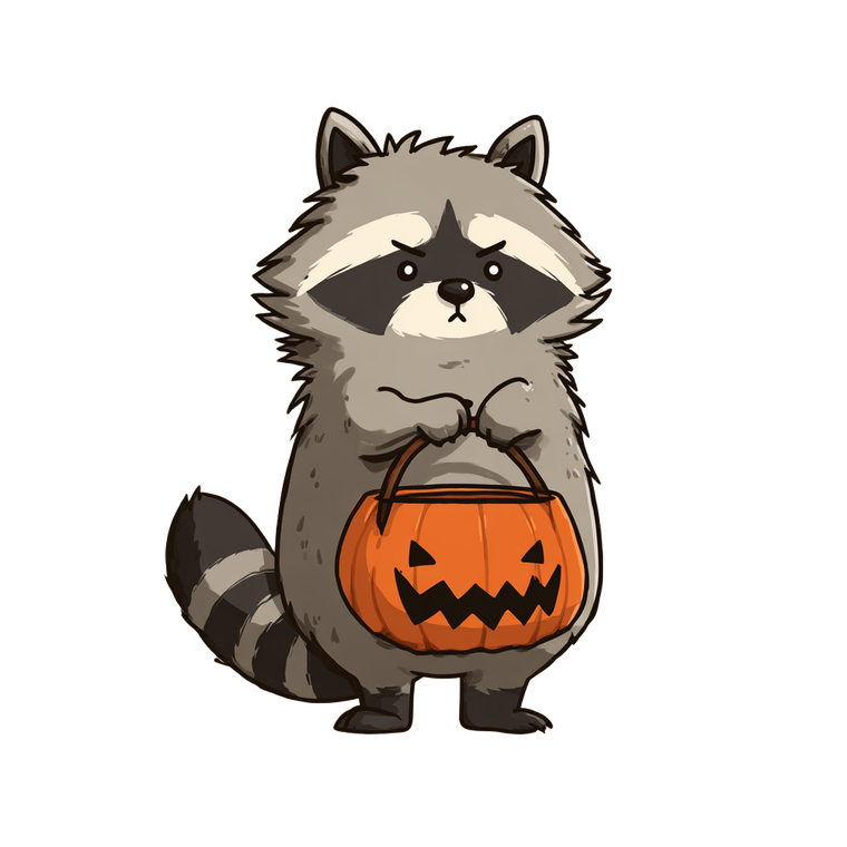 Cartoon Raccoon Halloween Vinyl Car Decal Sticker – Waterproof & UV-Resistant 6.826666666666667"