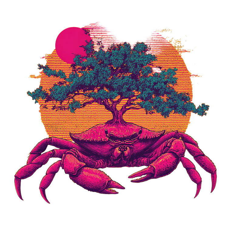 Giant Crab Tree Vinyl Car Decal Sticker – Waterproof & UV-Resistant 6.826666666666667"