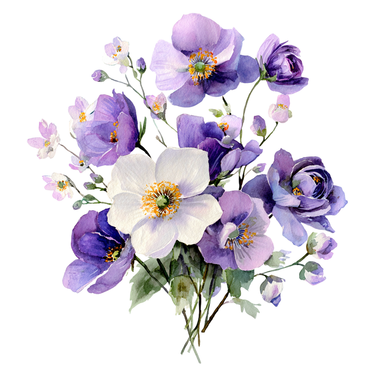 Violet Flower Bouquet V2 Vinyl Car Decal Sticker – Waterproof & UV-Resistant 6.826666666666667"
