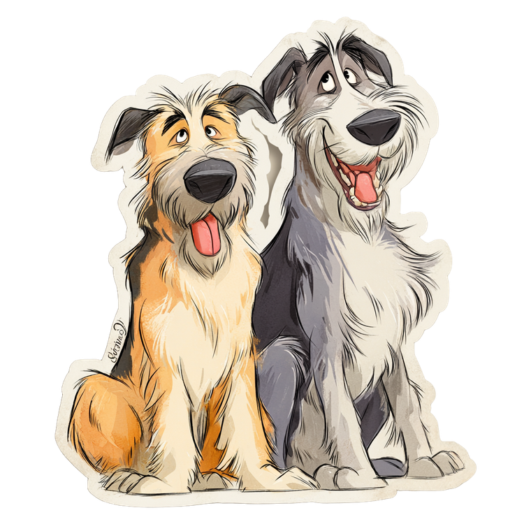 Irish Wolfhounds Sticker Vinyl Car Decal Sticker – Waterproof & UV-Resistant 3.4133333333333336"