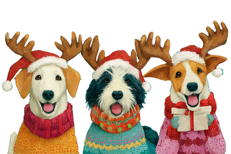 Christmas Dogs Vinyl Car Decal Sticker – Waterproof & UV-Resistant 2.986666666666667"