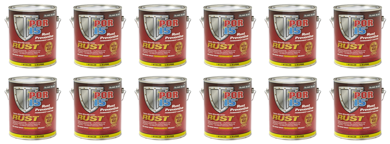 12x Gloss Black Rust Treatment | 1 Gallon Can | Automotive/ Industrial/ Marine Use | Chemical Resistant