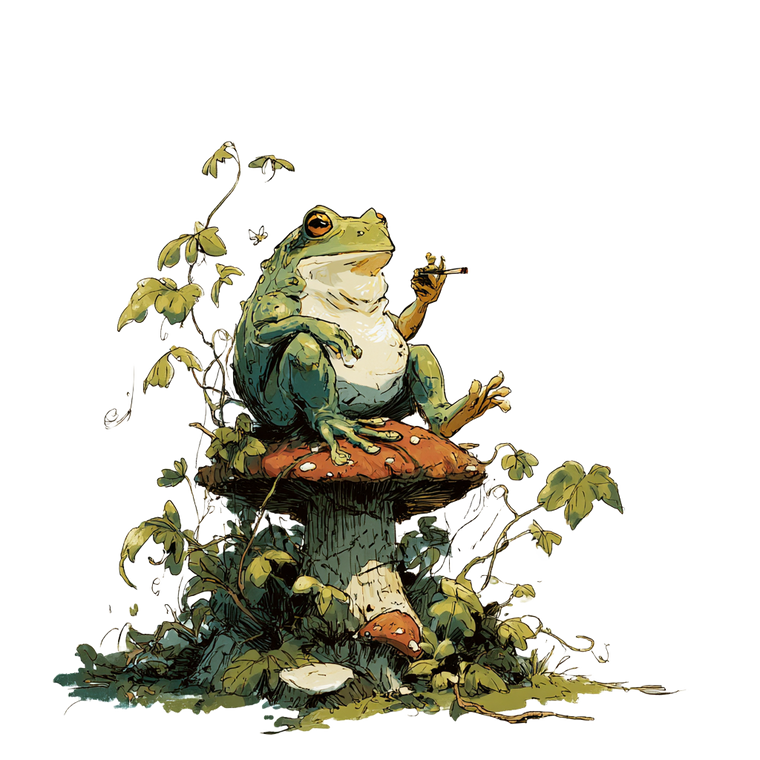 Relaxed Smoking Frog Vinyl Car Decal Sticker – Waterproof & UV-Resistant 6.826666666666667"