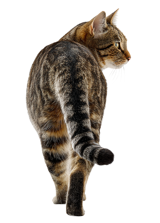Cat Walking Away V2 Vinyl Car Decal Sticker – Waterproof & UV-Resistant 4.32"