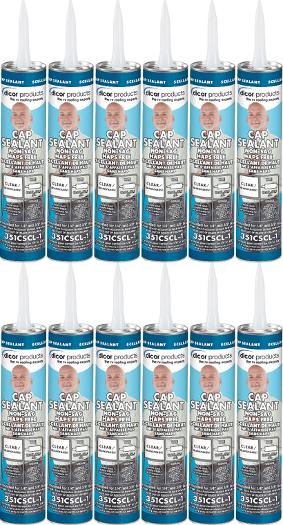 12x Dicor Corp Roof Sealant | Clear Non-Sag Liquid | Provides Superior Adhesion, UV & Water Resistant