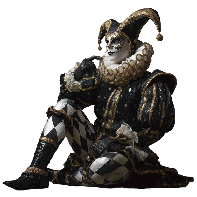 Venetian Harlequin Costume Vinyl Car Decal Sticker – Waterproof & UV-Resistant 3.4133333333333336"