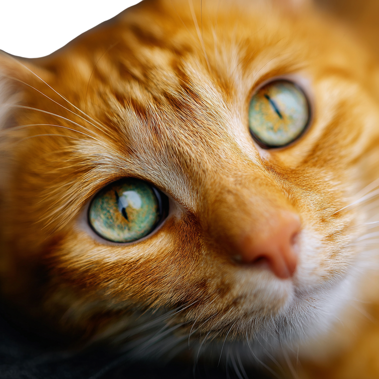 Orange Cat Close-Up V6 Vinyl Car Decal Sticker – Waterproof & UV-Resistant 3.4133333333333336"