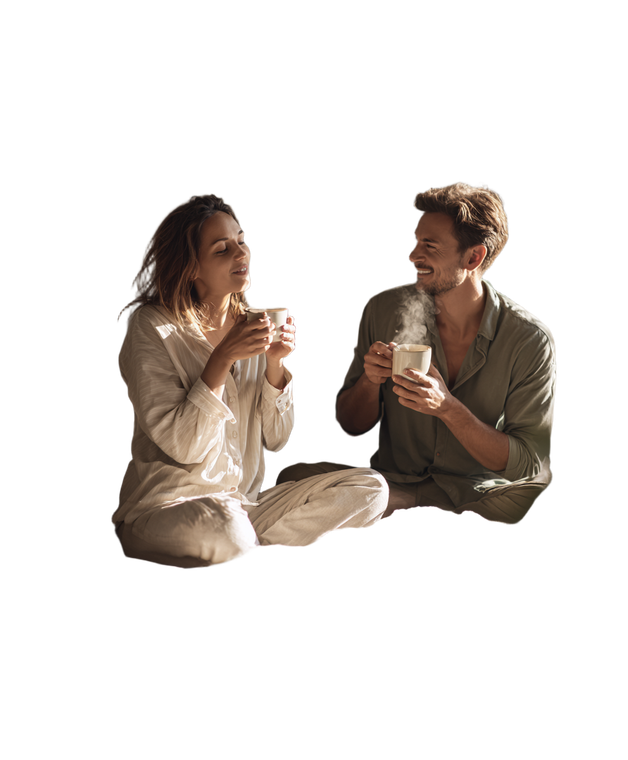 Morning Coffee Couple Vinyl Car Decal Sticker – Waterproof & UV-Resistant 8.0"