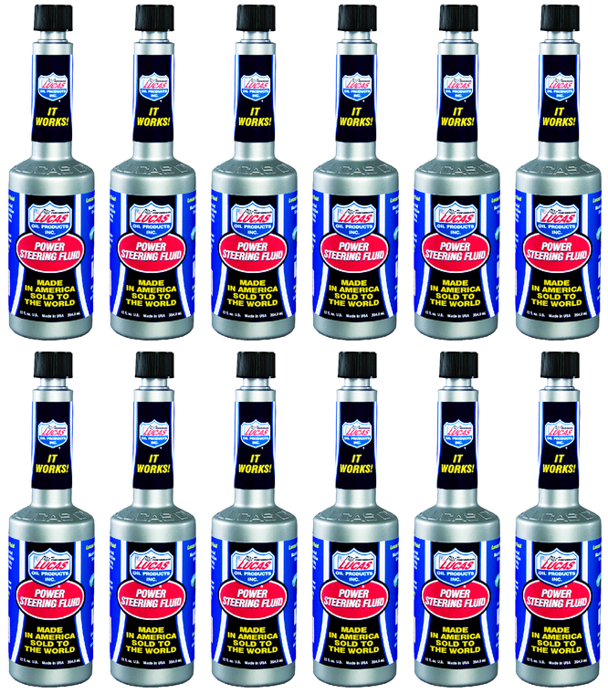 12x Lucas Oil Power Steering Fluid | Improves Steering Response, Extends Pump Life, Compatible with All Systems