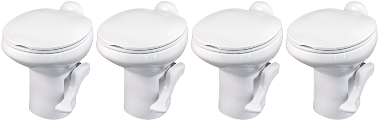 4x Aqua Magic Style II | High Profile Round Toilet | Powerful Flush | Comfortable Full-Size Seat | White