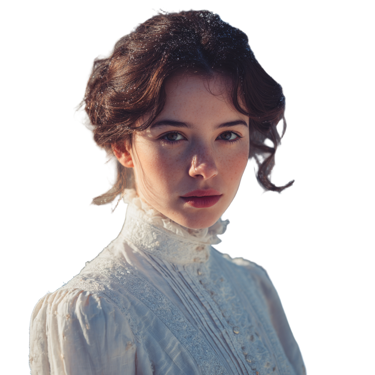 Victorian Young Woman Vinyl Car Decal Sticker – Waterproof & UV-Resistant 3.4133333333333336"