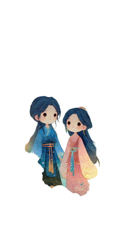 Chibi Celestial Lovers Vinyl Car Decal Sticker – Waterproof & UV-Resistant 4.8533333333333335"