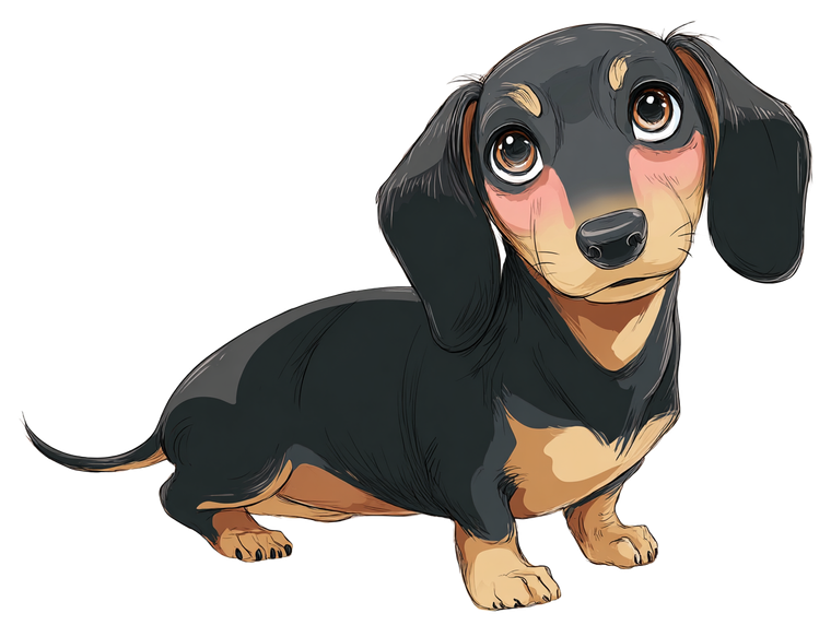 Anime Dachshund Vinyl Car Decal Sticker – Waterproof & UV-Resistant 6.1866666666666665"