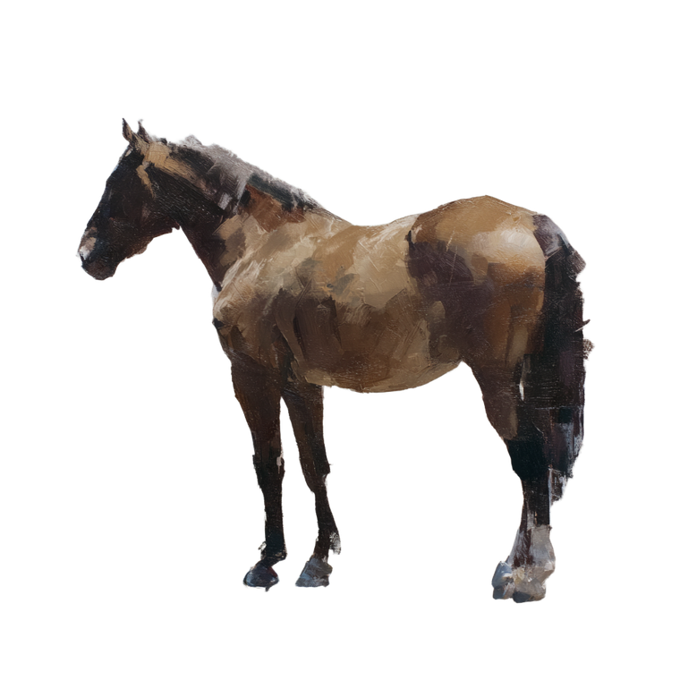 Brown Horse Painting V3 Vinyl Car Decal Sticker – Waterproof & UV-Resistant 6.826666666666667"