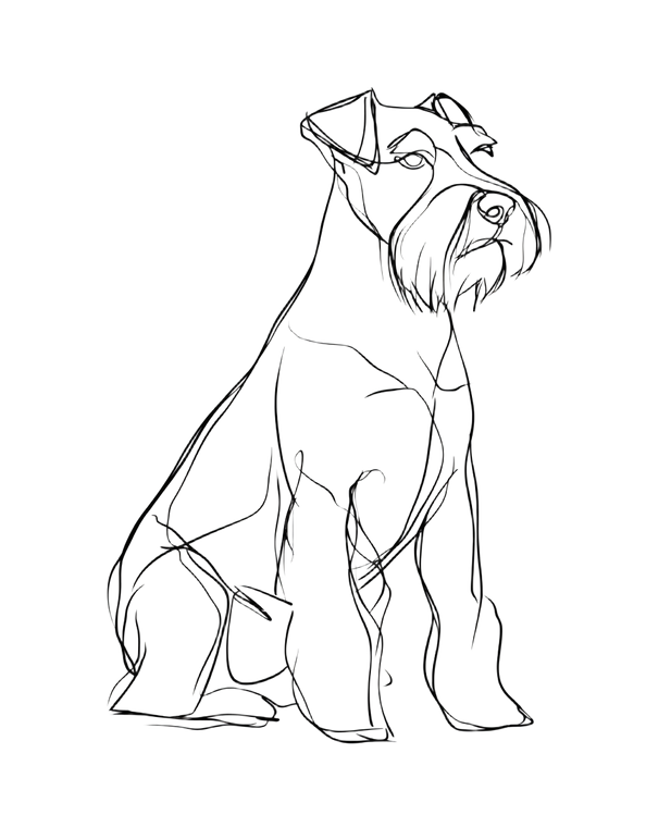 Abstract Schnauzer Drawing Vinyl Car Decal Sticker – Waterproof & UV-Resistant 4.16"