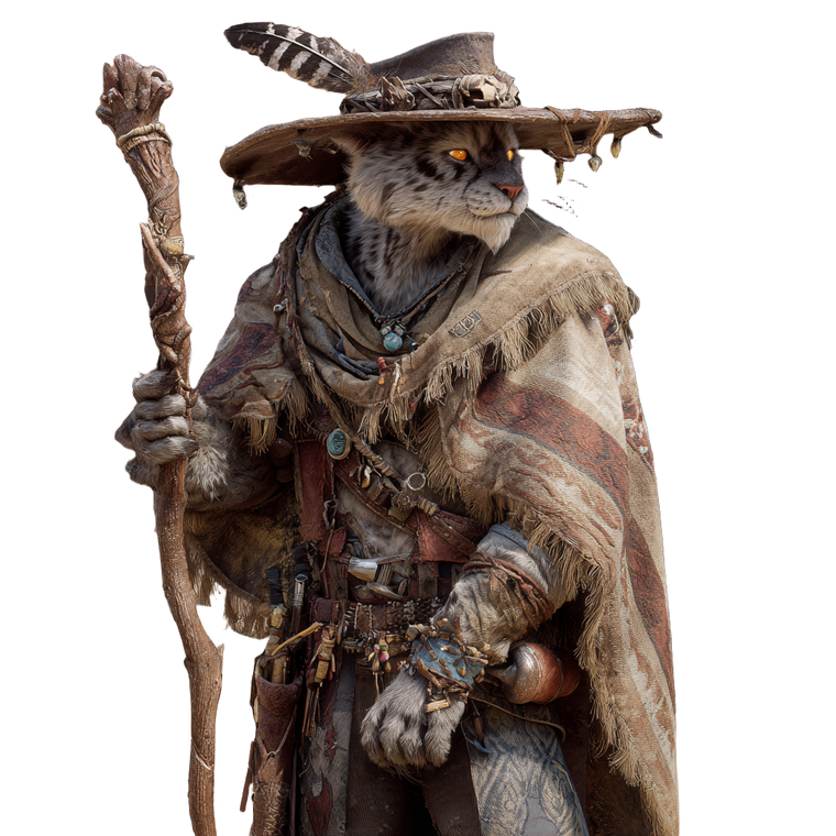Tabaxi Shaman Vinyl Car Decal Sticker – Waterproof & UV-Resistant 6.826666666666667"