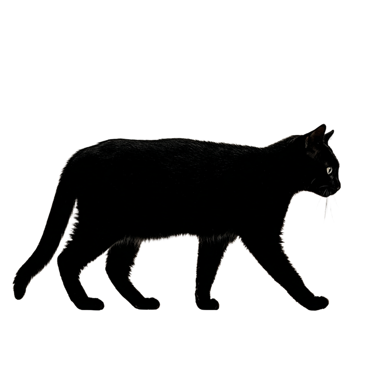 Walking Cat Silhouette Vinyl Car Decal Sticker – Waterproof & UV-Resistant 3.4133333333333336"