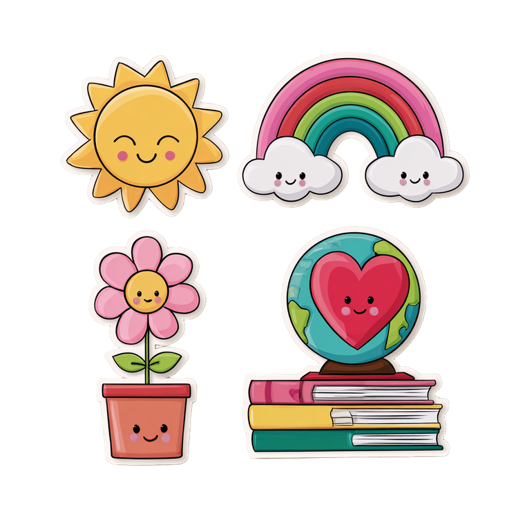 Cheerful Elements Illustration V2 Vinyl Car Decal Sticker – Waterproof & UV-Resistant 6.826666666666667"