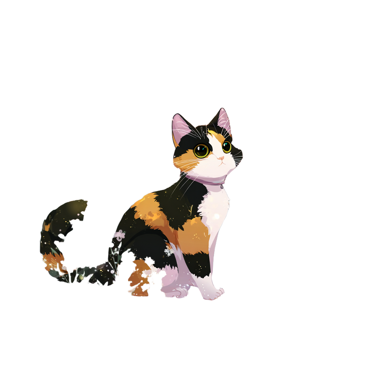 Whimsical Calico Cat V3 Vinyl Car Decal Sticker – Waterproof & UV-Resistant 3.4133333333333336"
